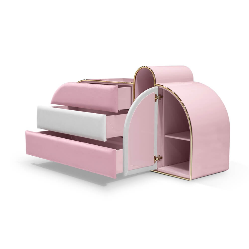 Circu Gold Plated Bubble Gum 3 Drawers Chest