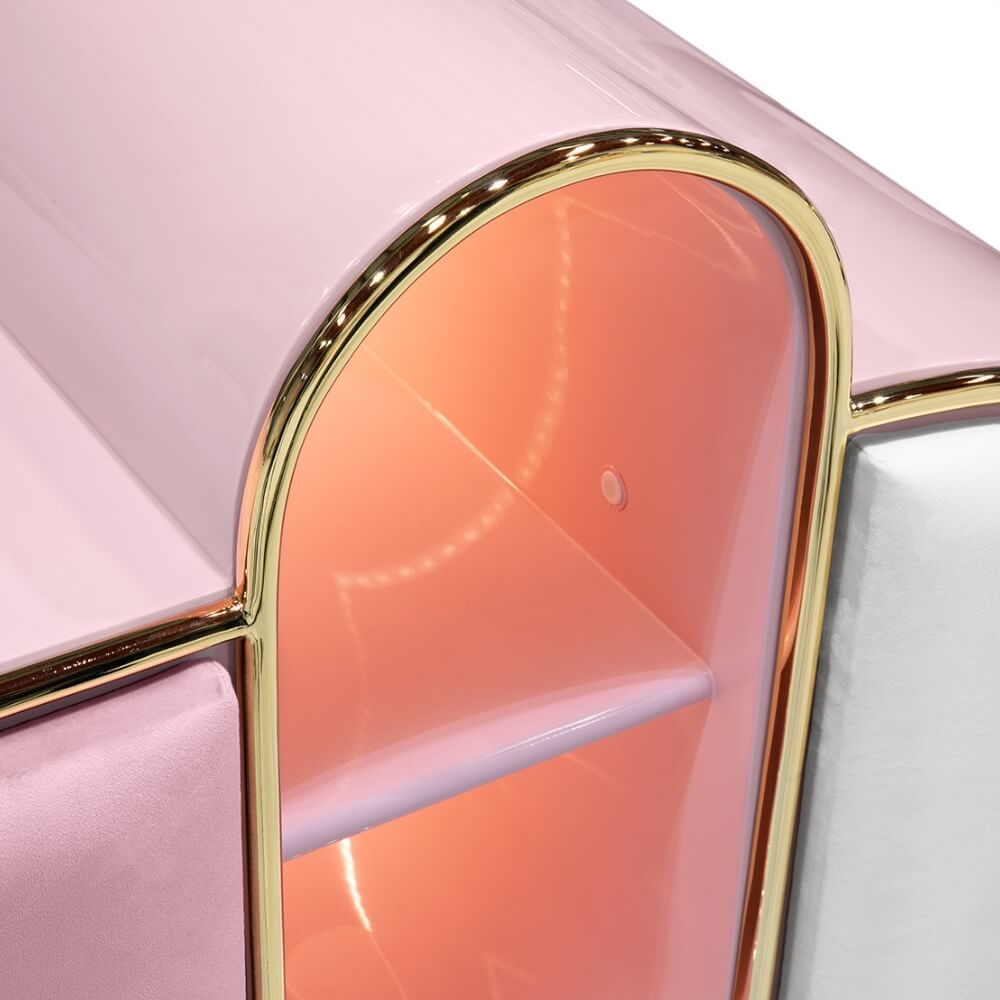 Circu Gold Plated Bubble Gum 3 Drawers Chest