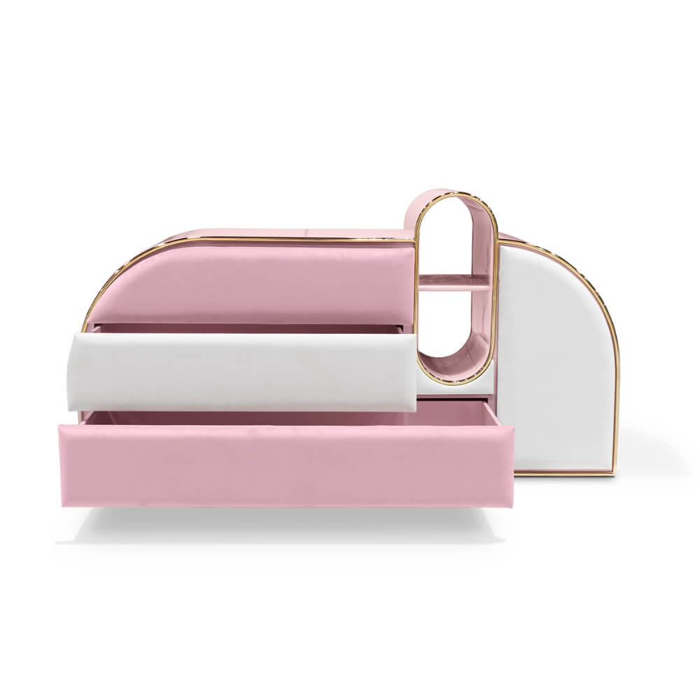 Circu Gold Plated Bubble Gum 3 Drawers Chest