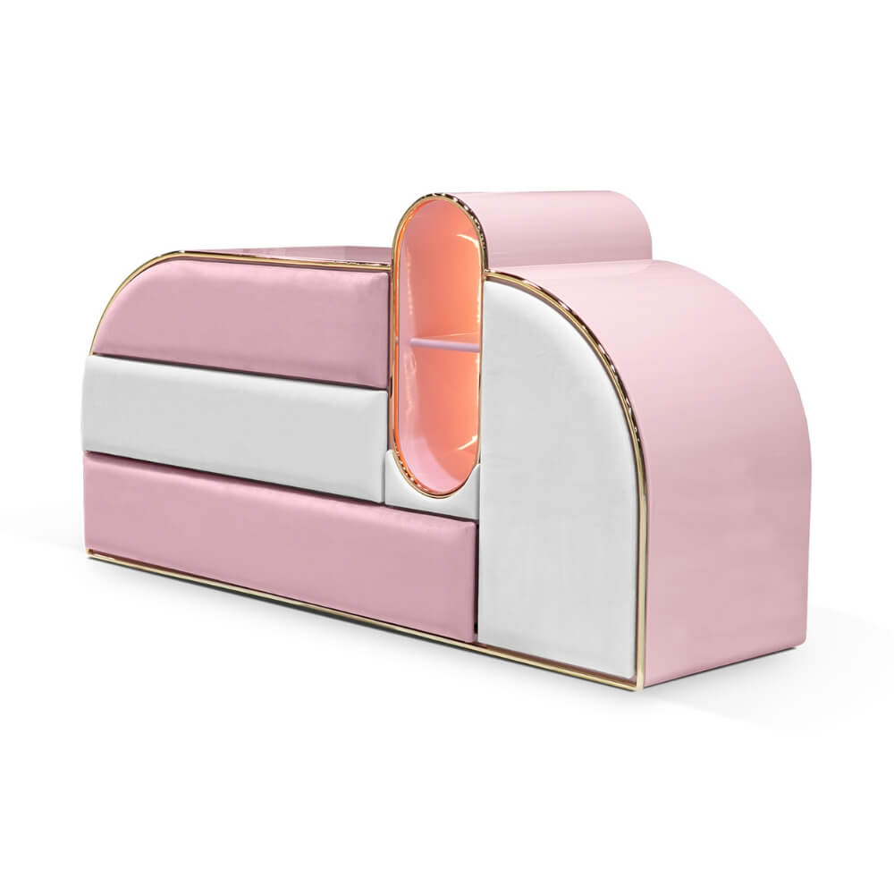 Circu Gold Plated Bubble Gum 3 Drawers Chest