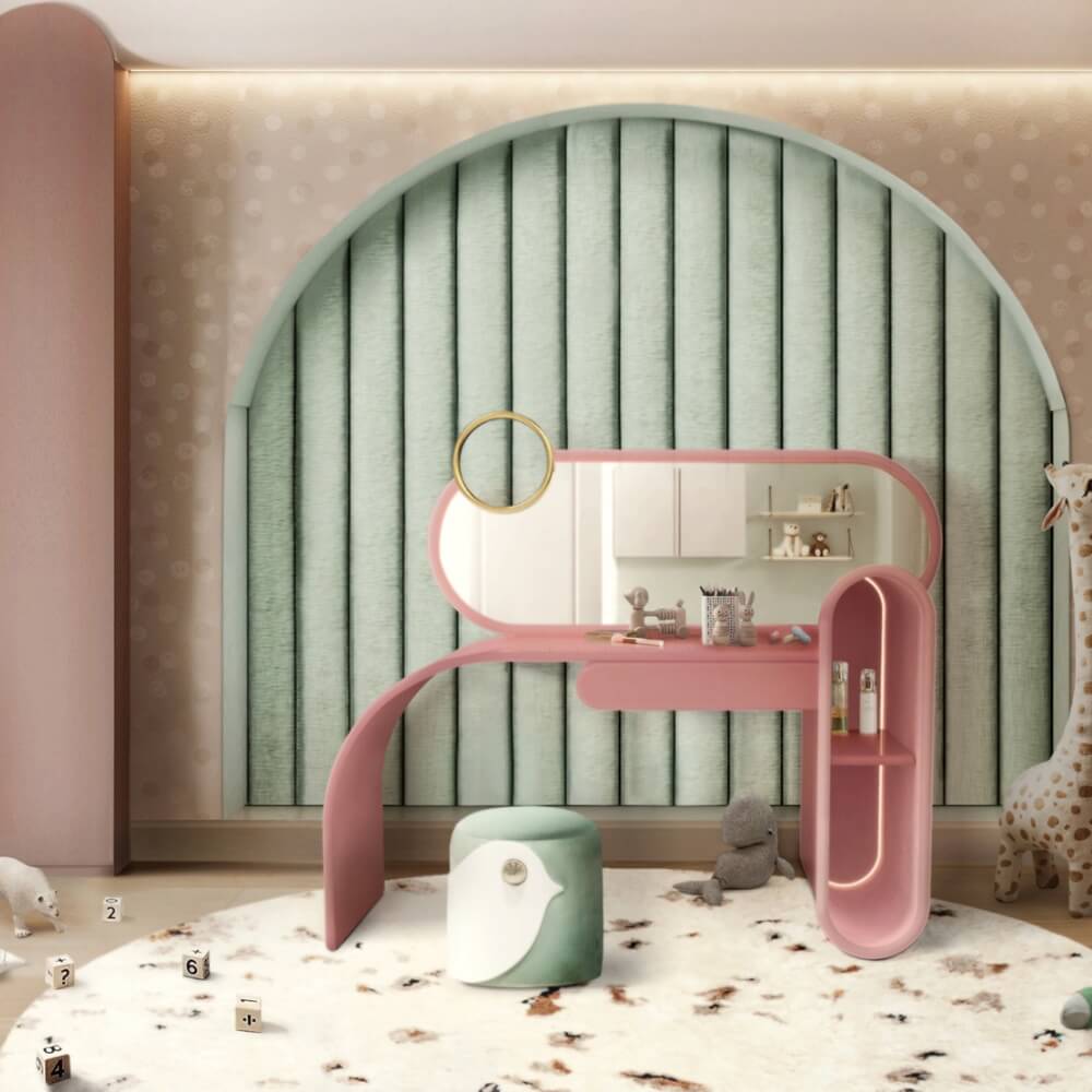 Circu Gold Plated Bubble Gum Dressing Table