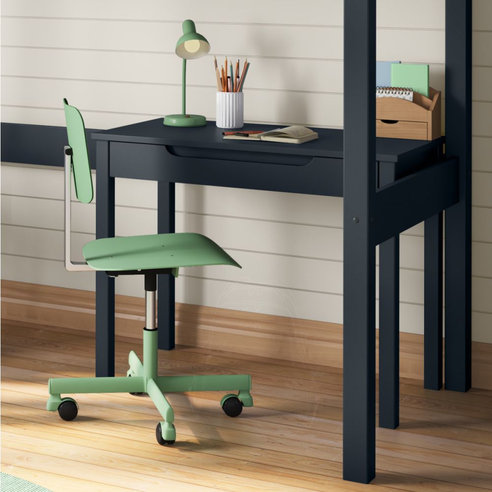 Arven High Sleeper Bed with Storage Desk in Blue