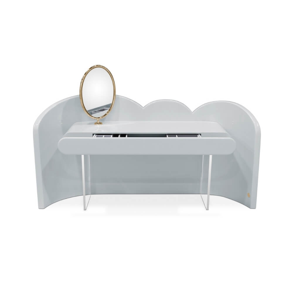 Circu Gold Plated Cloud Vanity Console Dressing Table