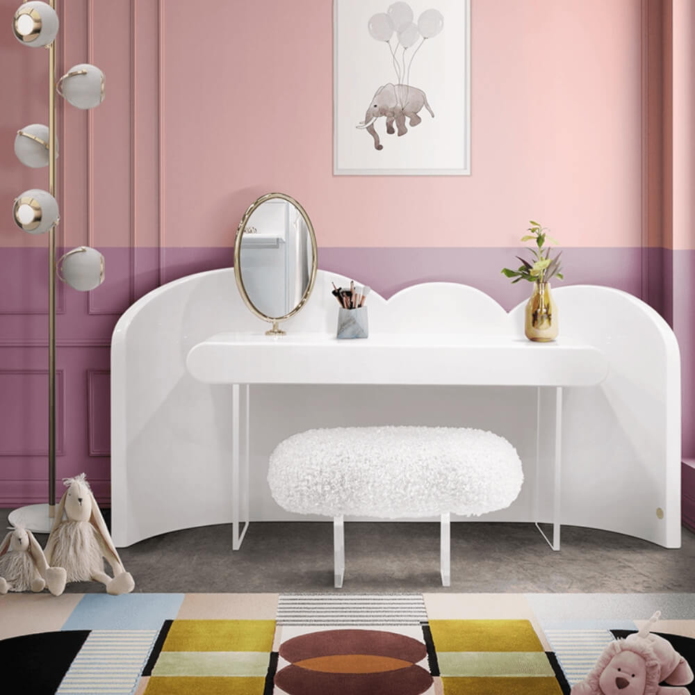 Circu Gold Plated Cloud Vanity Console Dressing Table