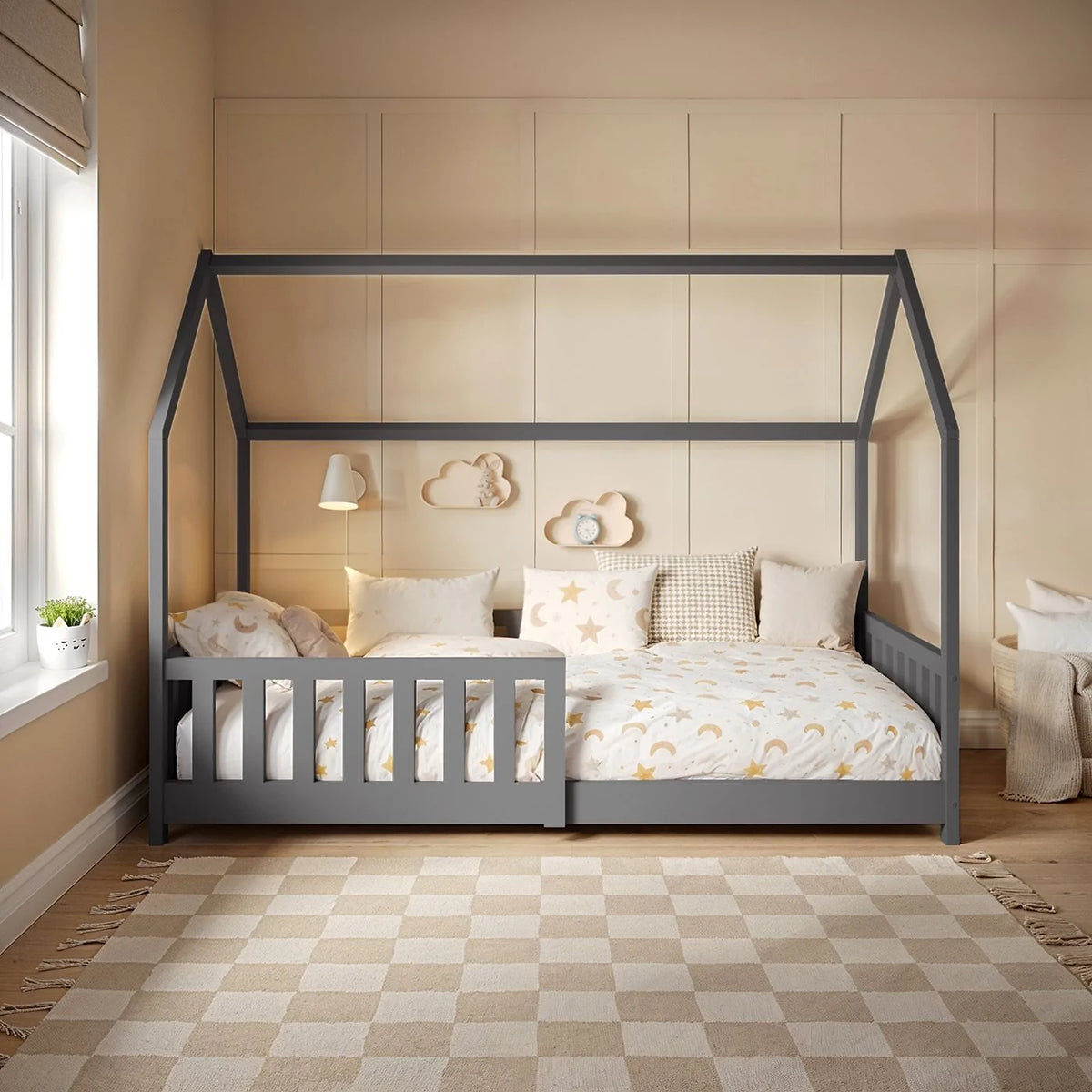 Explorer Single Play House Floor Bed in Grey
