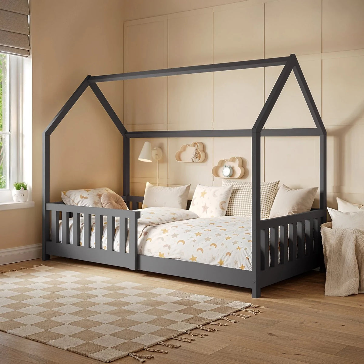 Explorer Single Play House Floor Bed in Grey