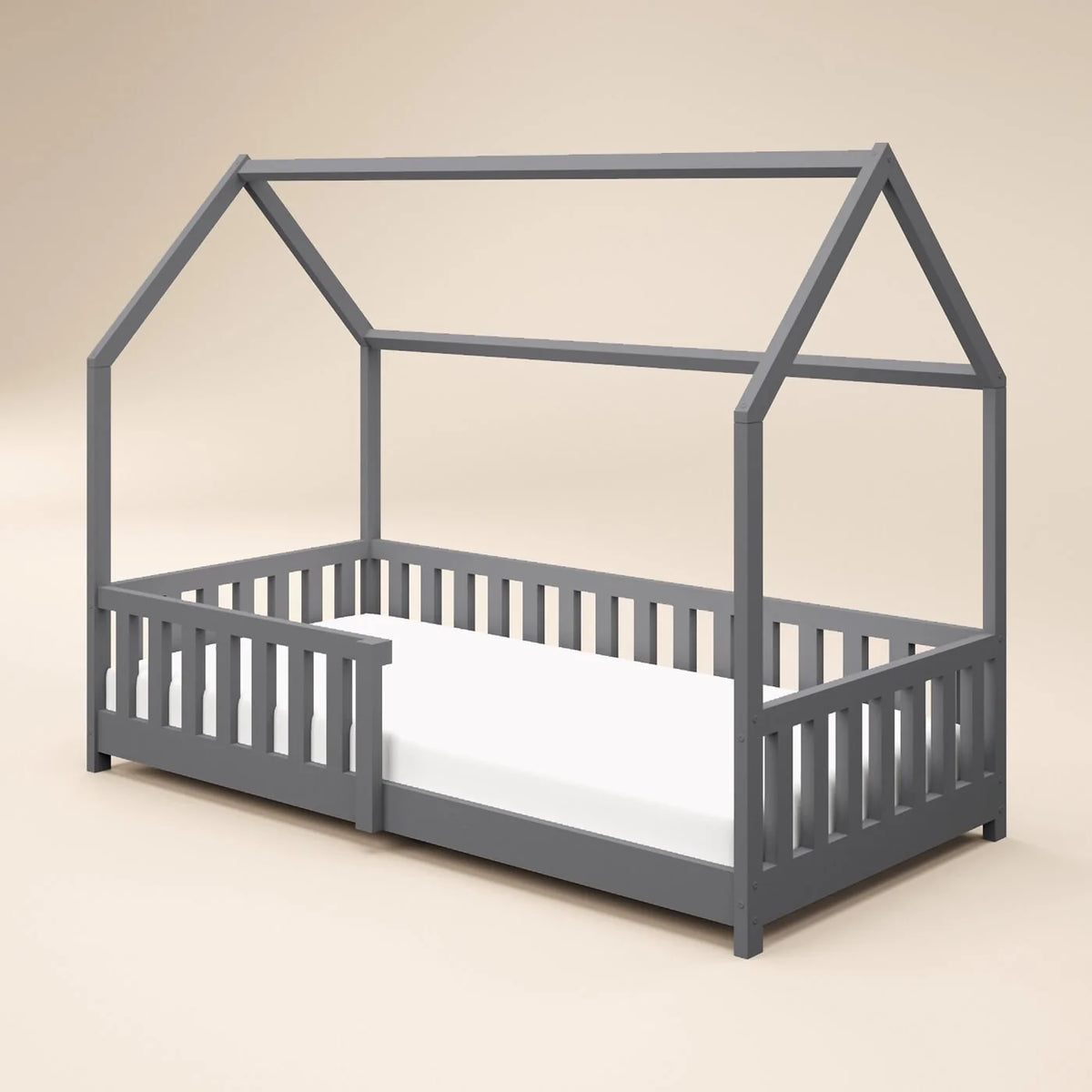 Explorer Single Play House Floor Bed in Grey