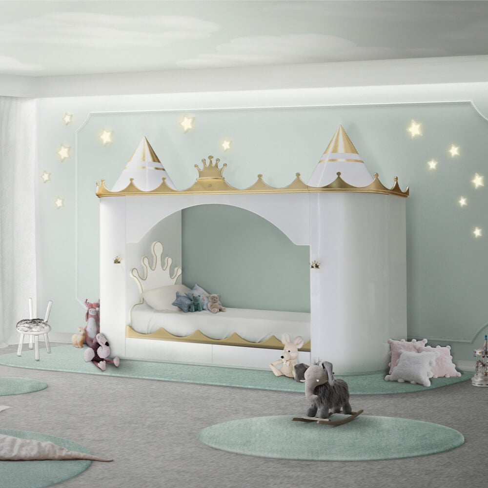 Circu Kings & Queens Castle Bed - Gold Plated