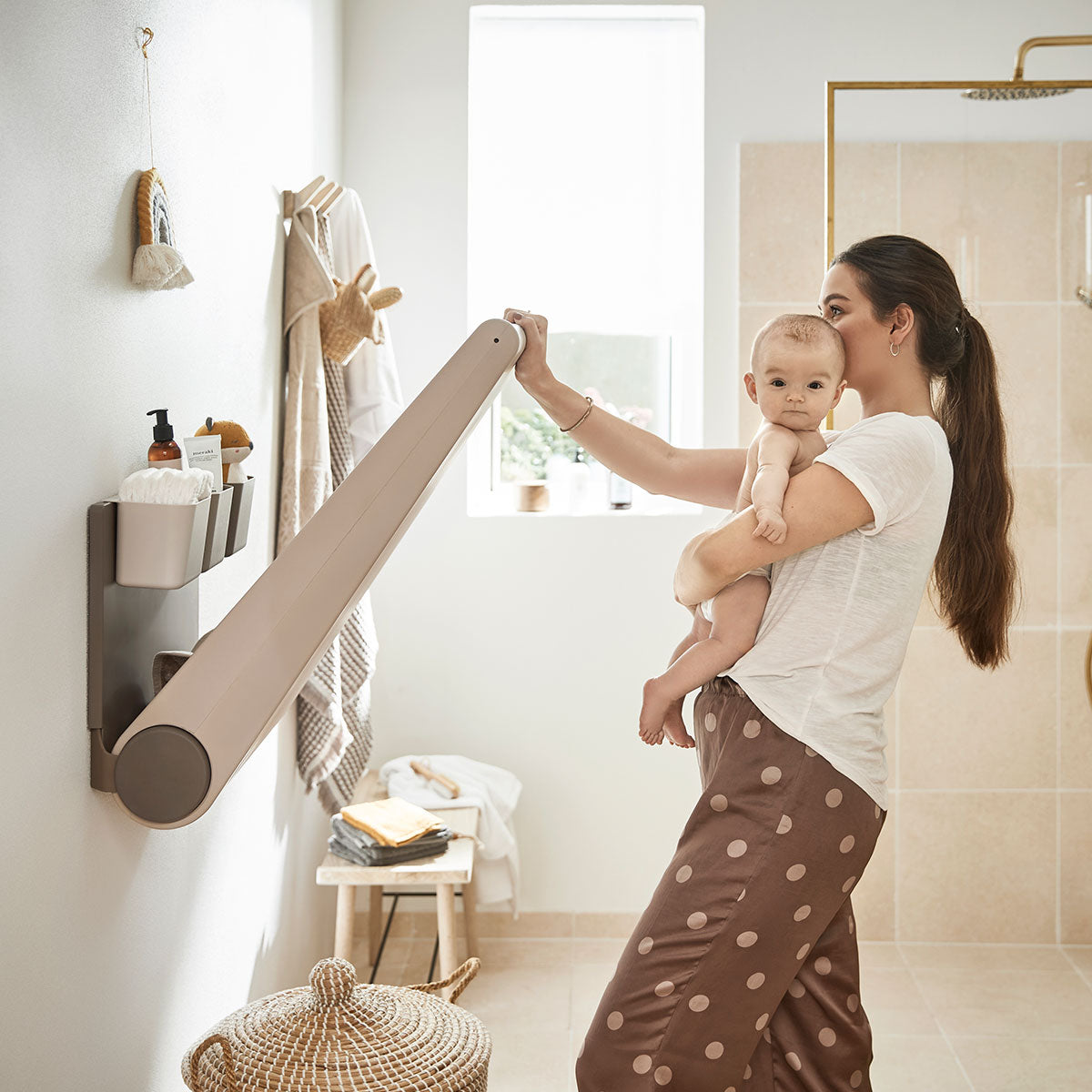 Leander Wally Wall Mounted Changing Table in Cappuccino