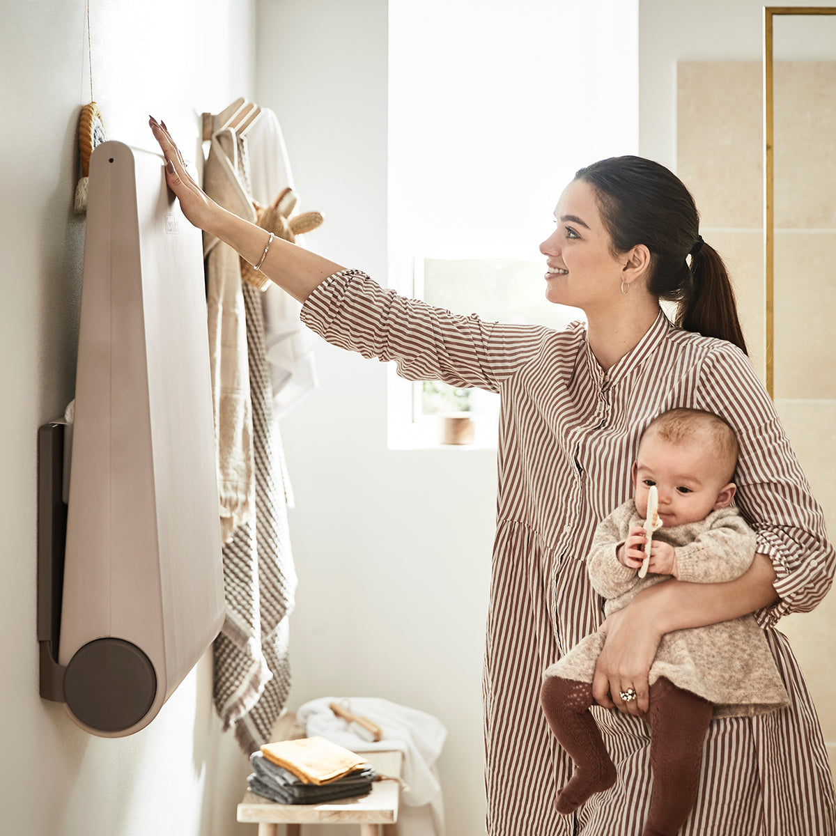 Leander Wally Wall Mounted Changing Table in Cappuccino