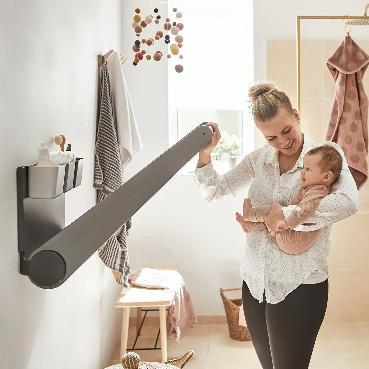 Leander Wally Wall Mounted Changing Table in Grey