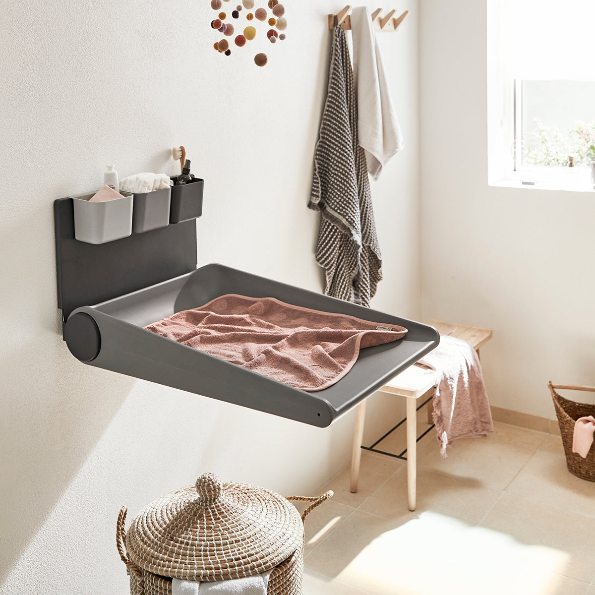 Leander Wally Wall Mounted Changing Table in Grey