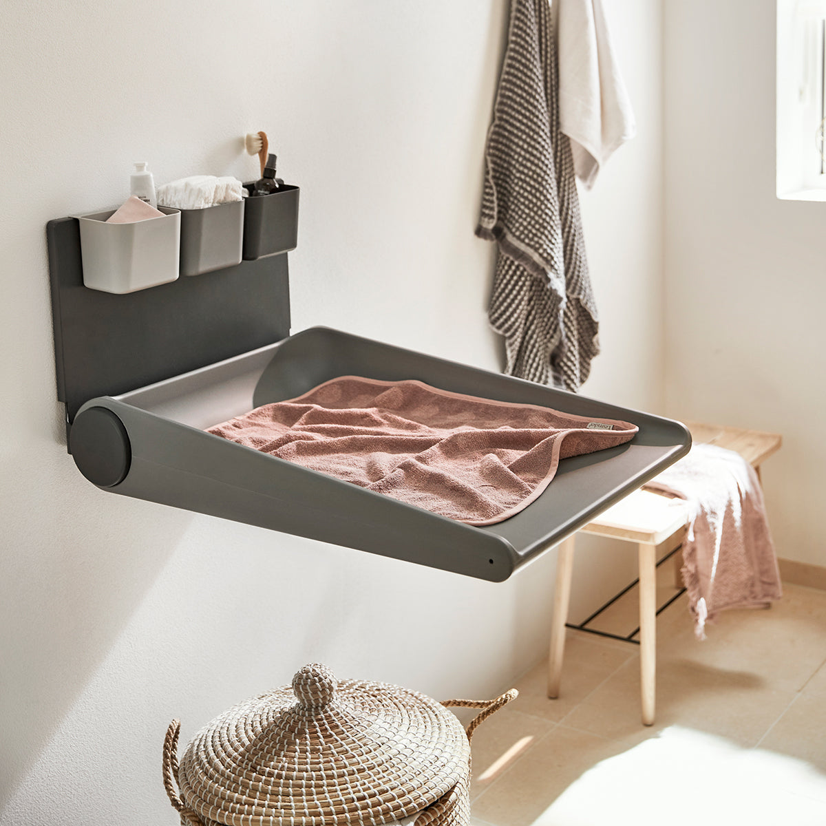 Leander Wally Wall Mounted Changing Table in Grey