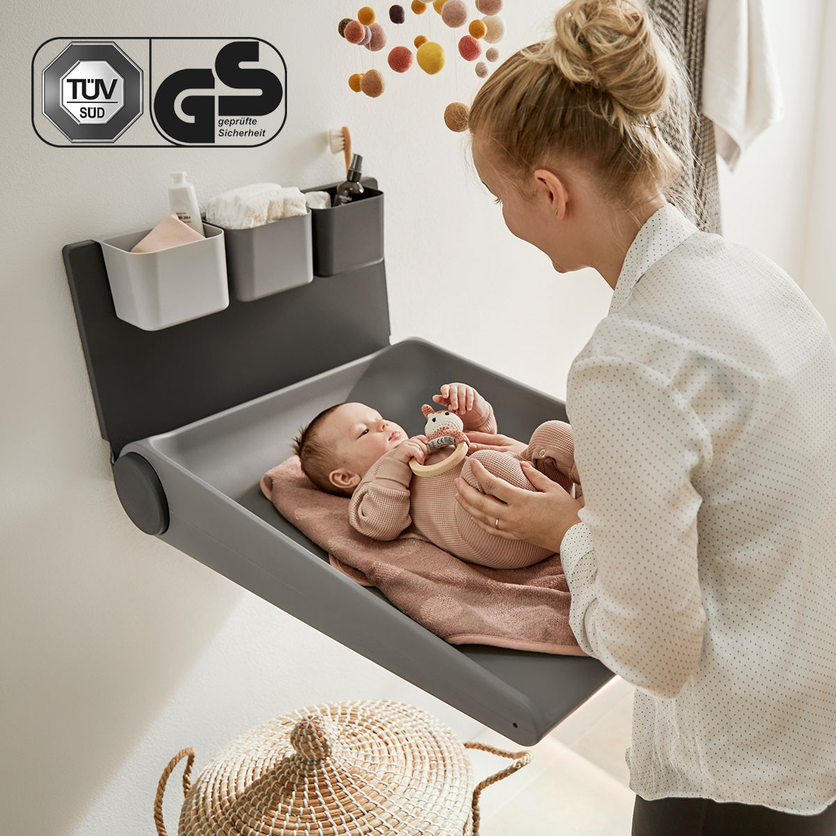 Leander Wally Wall Mounted Changing Table in Grey