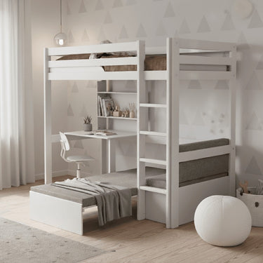 LIFETIME Kidsrooms High Sleeper Bed with Study & Seat - Elements