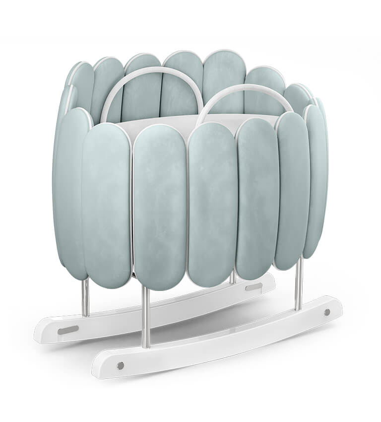 Circu Gold Plated Lotus Rocking Cot - Beauty Blue