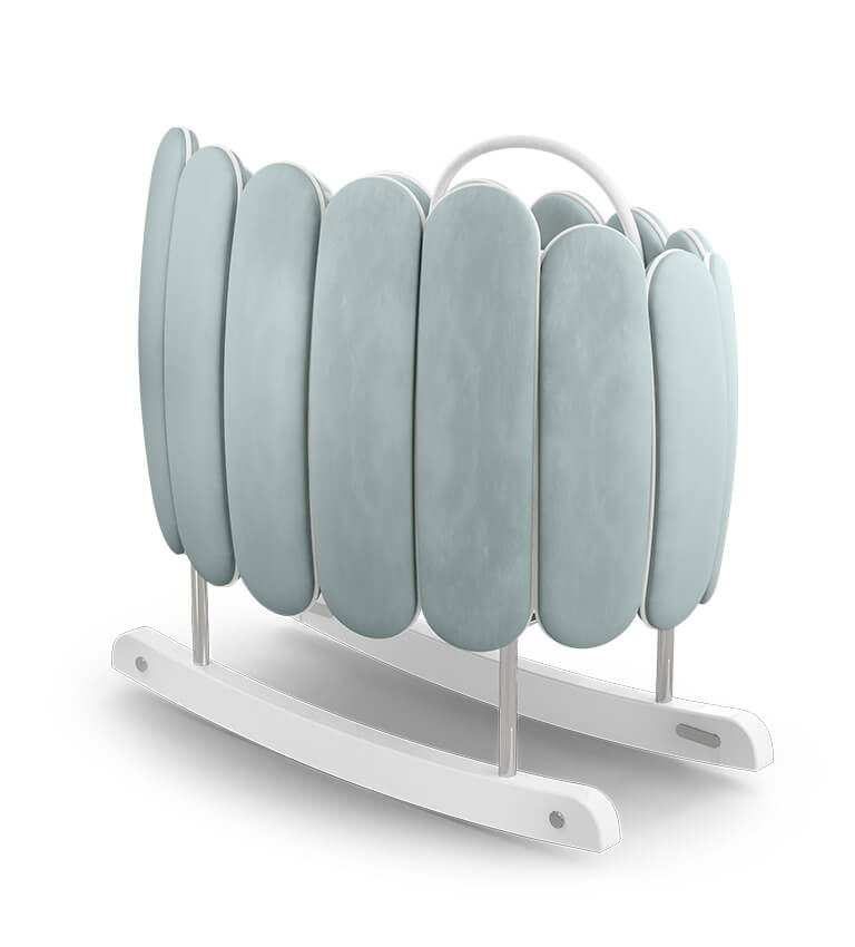 Circu Gold Plated Lotus Rocking Cot - Beauty Blue