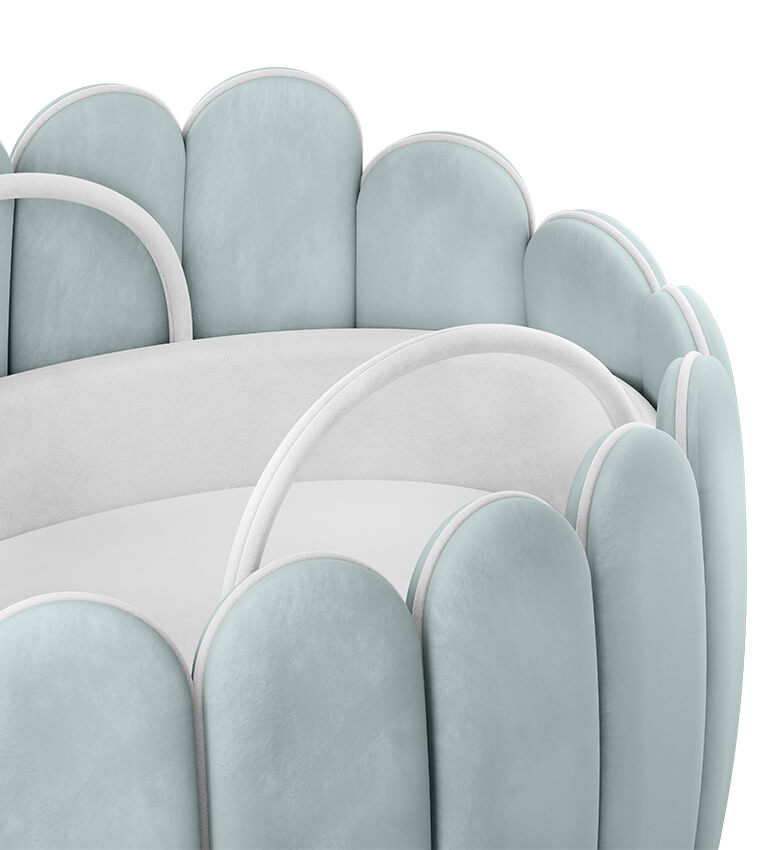 Circu Gold Plated Lotus Rocking Cot - Beauty Blue