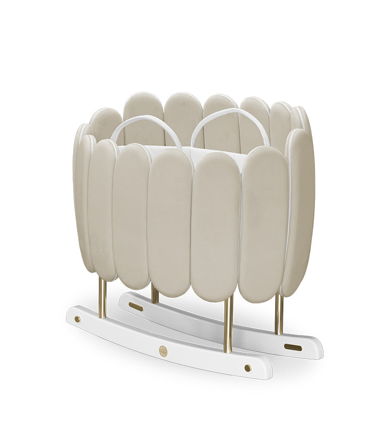 Circu Gold Plated Lotus Rocking Cot - Paris Cream