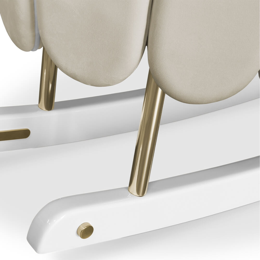 Circu Gold Plated Lotus Rocking Cot - Paris Cream