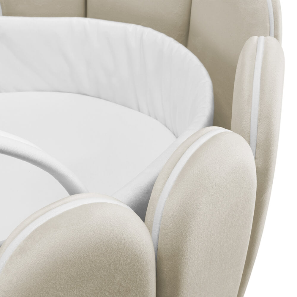 Circu Gold Plated Lotus Rocking Cot - Paris Cream