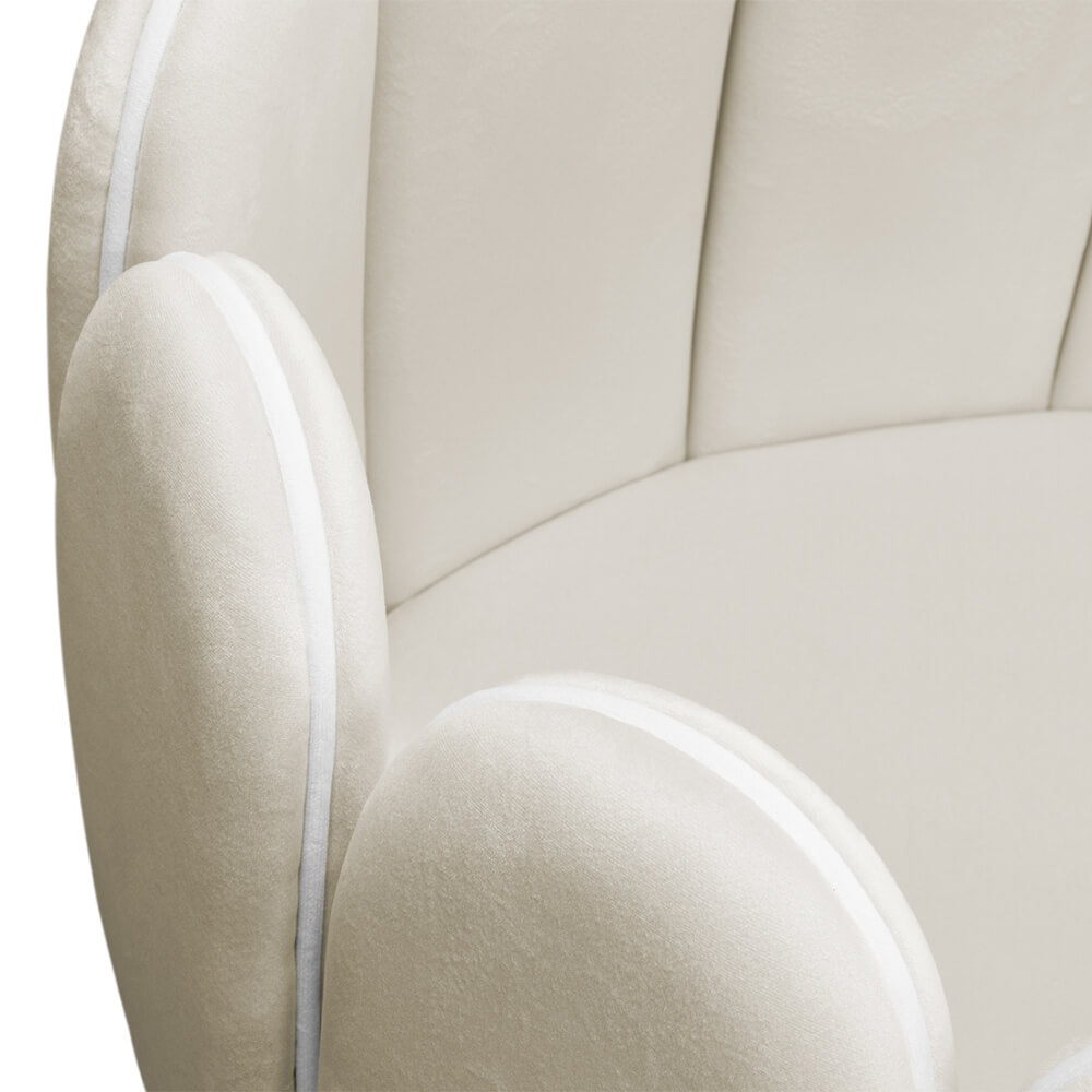 Circu Gold Plated Lotus Rocking Cot - Paris Cream