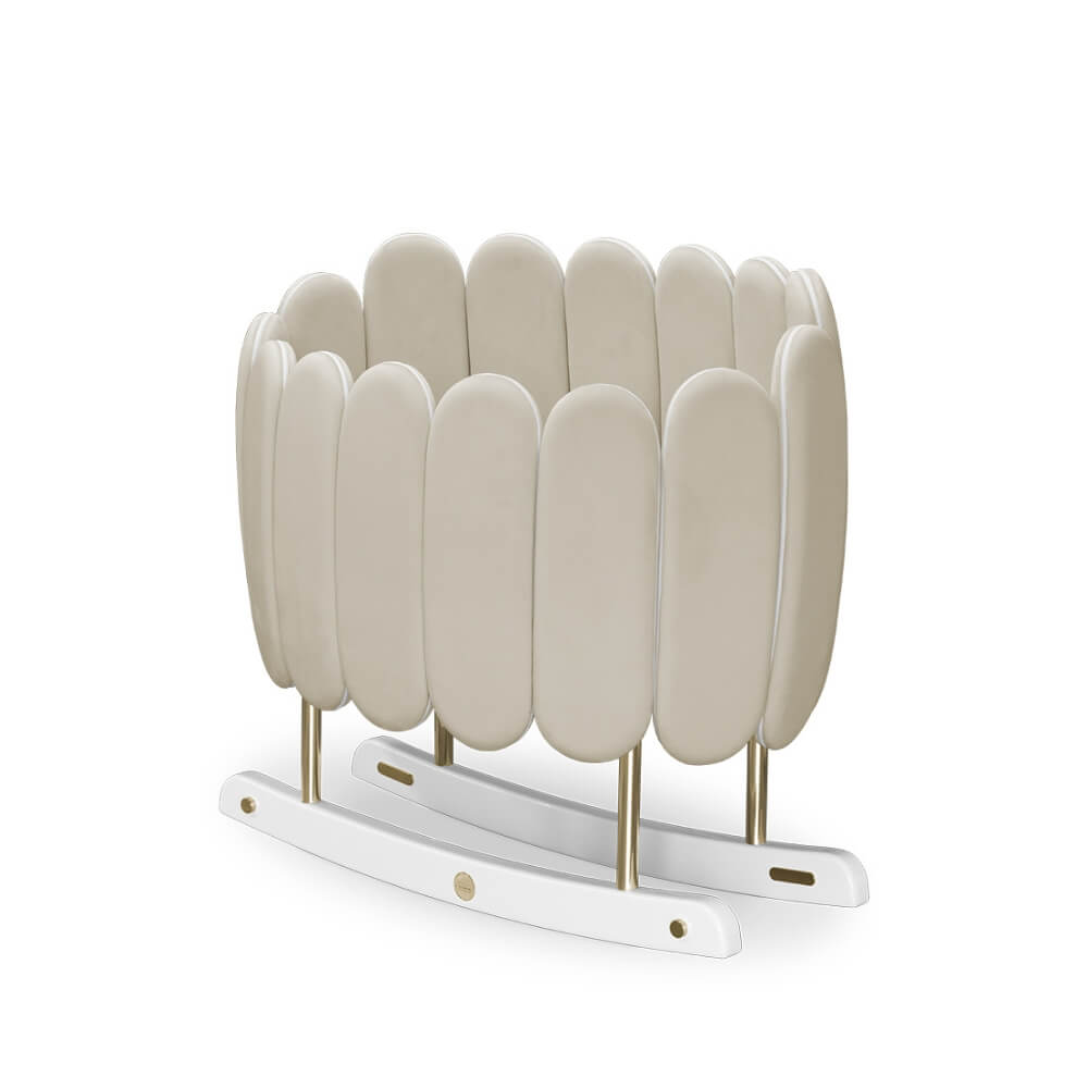 Circu Gold Plated Lotus Rocking Cot - Paris Cream