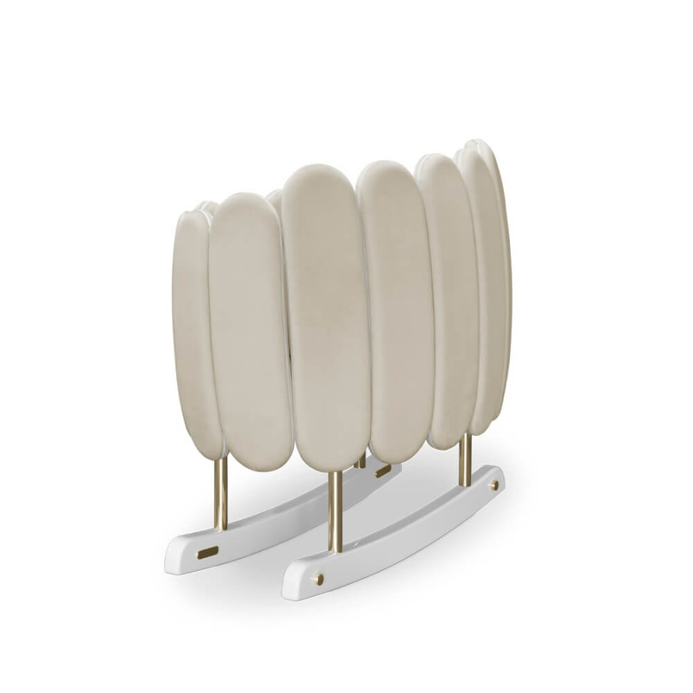 Circu Gold Plated Lotus Rocking Cot - Paris Cream