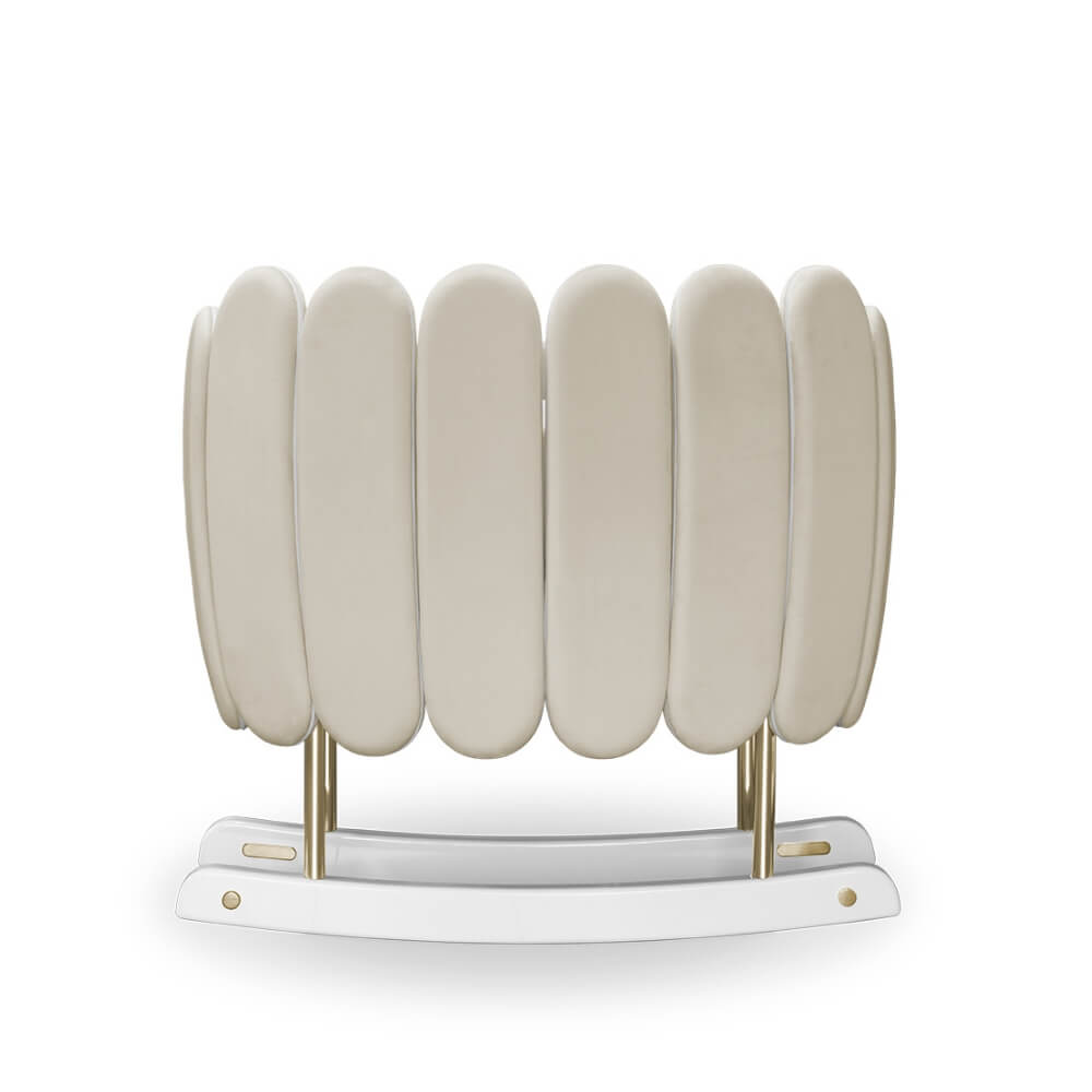 Circu Gold Plated Lotus Rocking Cot - Paris Cream