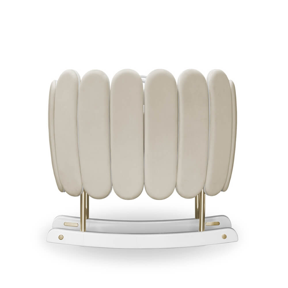 Circu Gold Plated Lotus Rocking Cot - Paris Cream