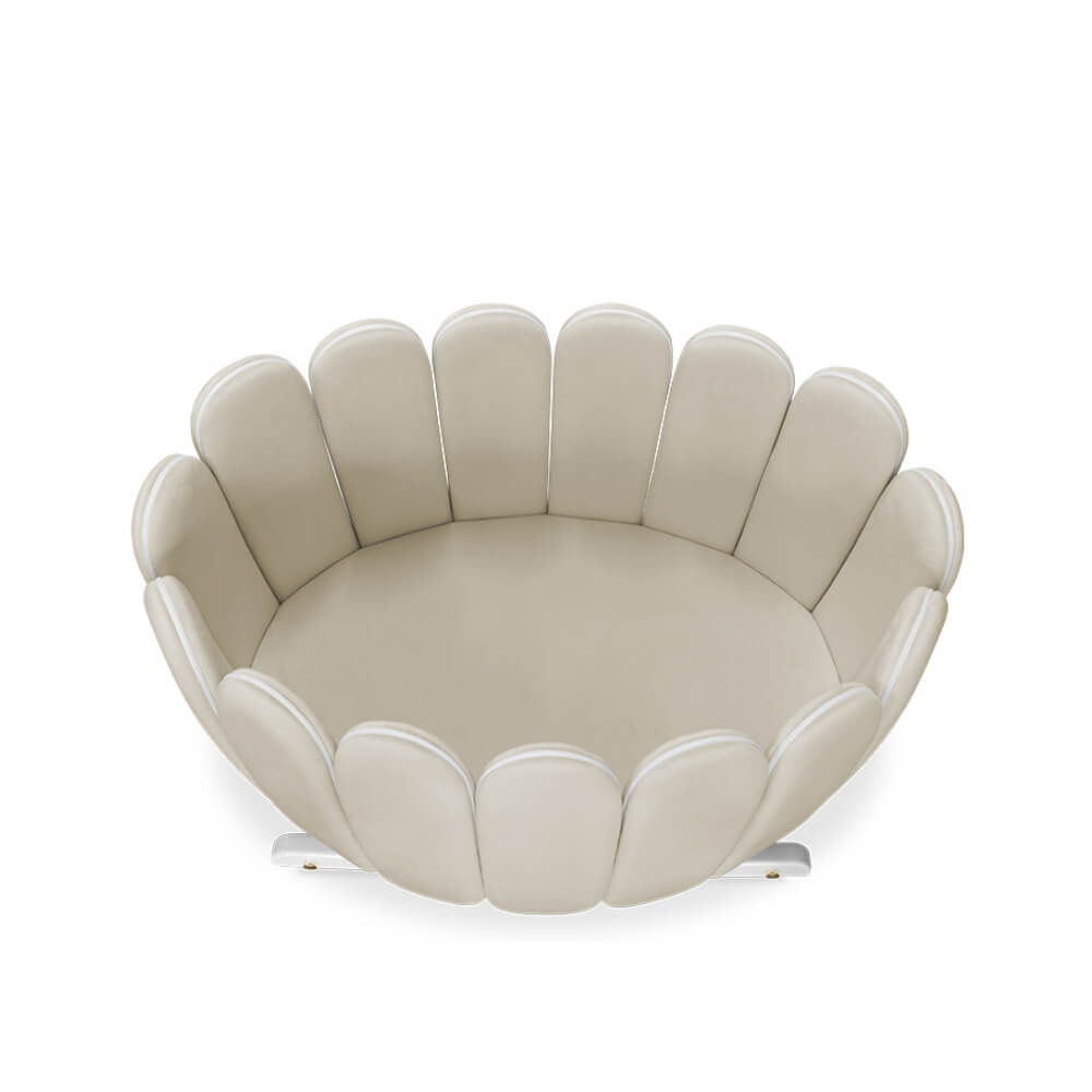 Circu Gold Plated Lotus Rocking Cot - Paris Cream