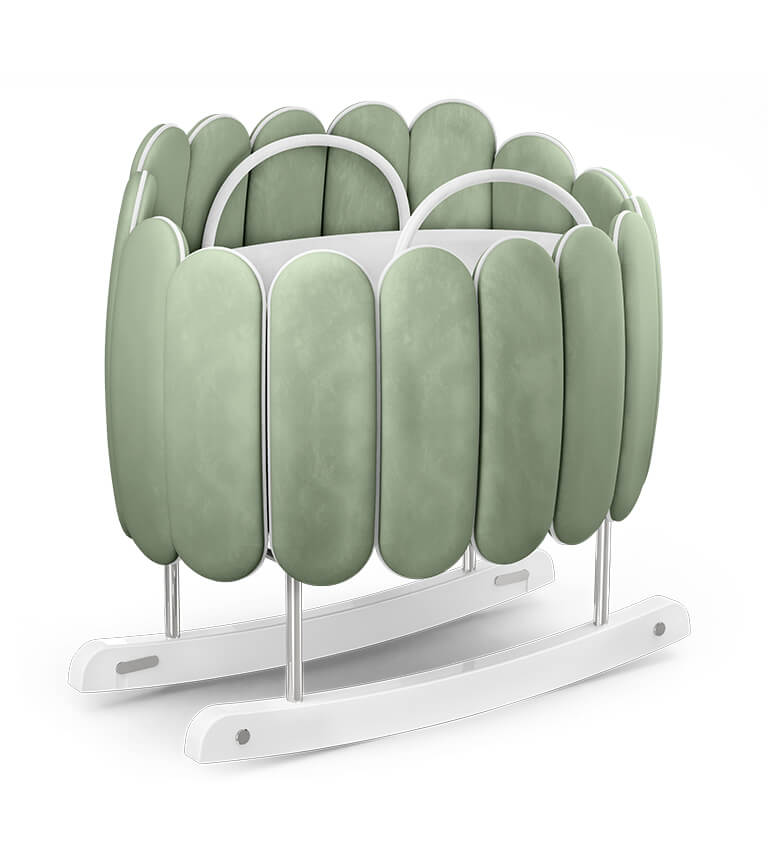 Circu Gold Plated Lotus Rocking Cot - Beauty Green