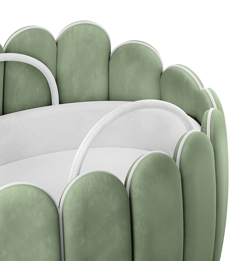 Circu Gold Plated Lotus Rocking Cot - Beauty Green