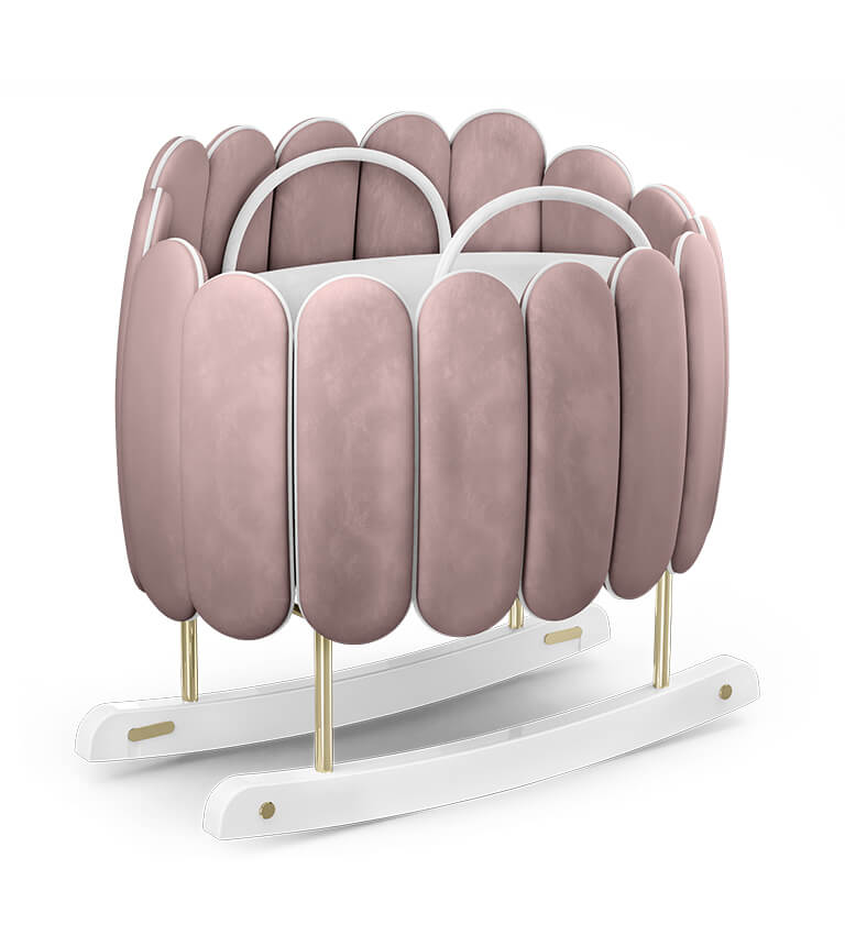 Circu Gold Plated Lotus Rocking Cot - Beauty Pink