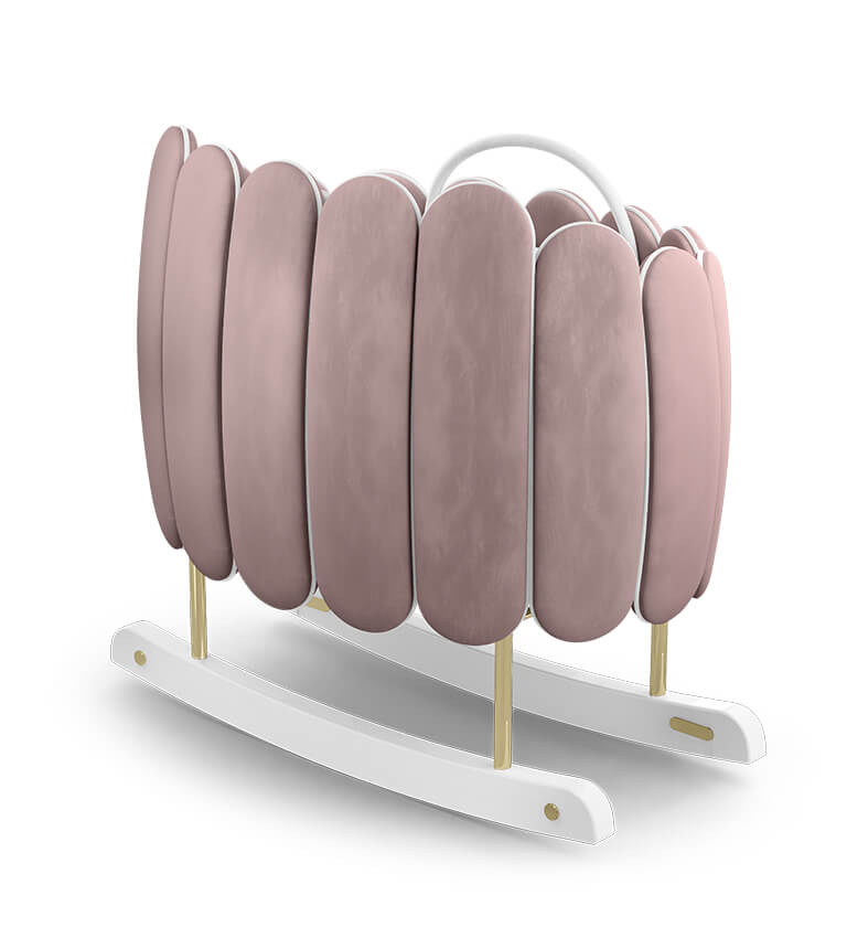 Circu Gold Plated Lotus Rocking Cot - Beauty Pink