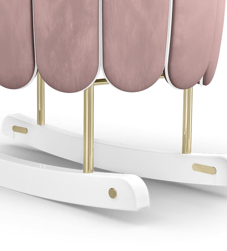 Circu Gold Plated Lotus Rocking Cot - Beauty Pink