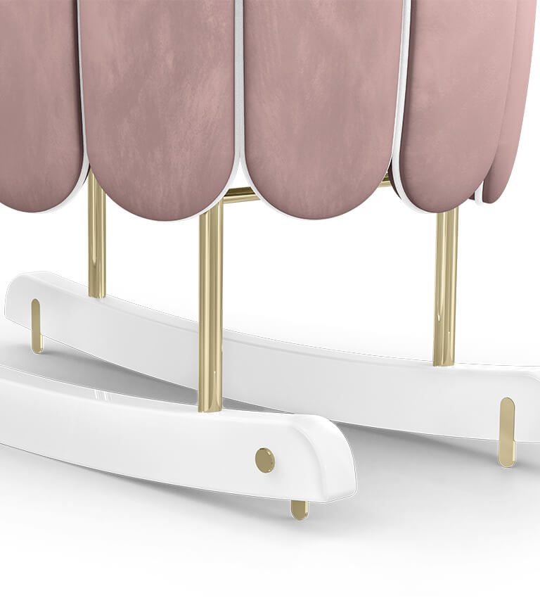 Circu Gold Plated Lotus Rocking Cot - Beauty Pink