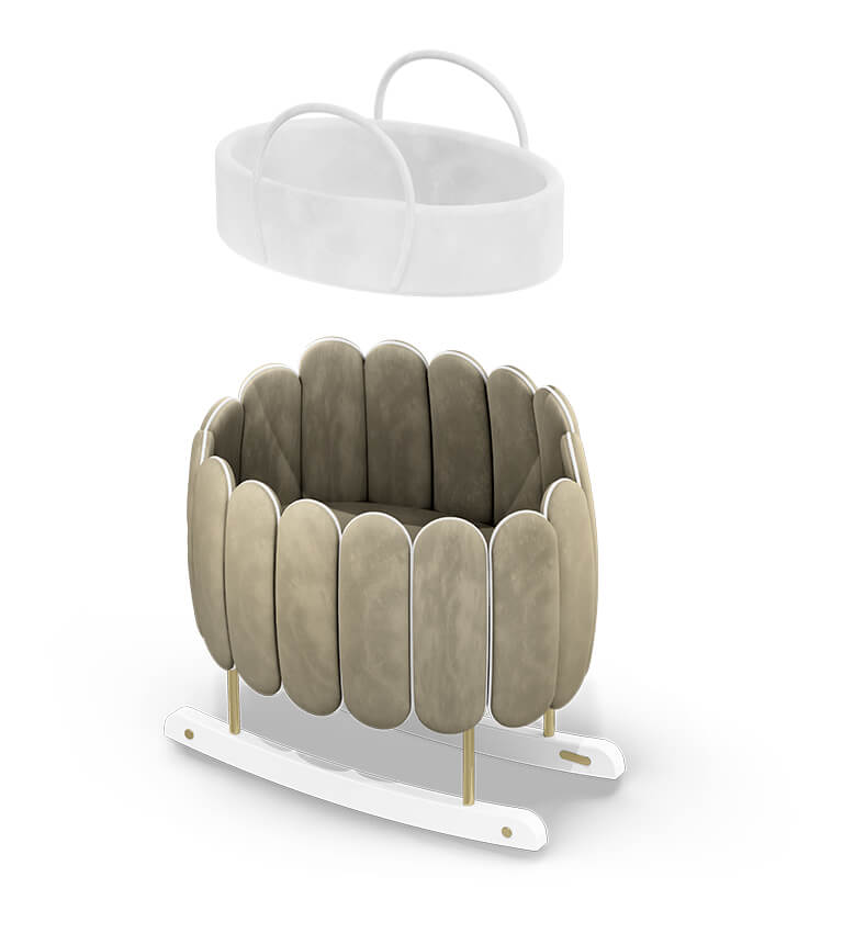 Circu Gold Plated Lotus Rocking Cot - Paris Mouse