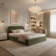 Luxury Vienna Ottoman Bed Khaki Velvet