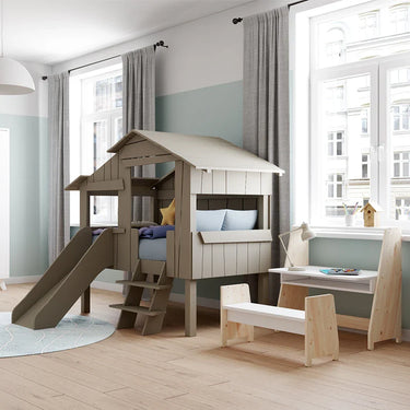 Mathy By Bols Tiny Treehouse Bed with Slide 90 x 150 cm