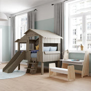 Mathy By Bols Tiny Treehouse Bed with Slide 90 x 150 cm