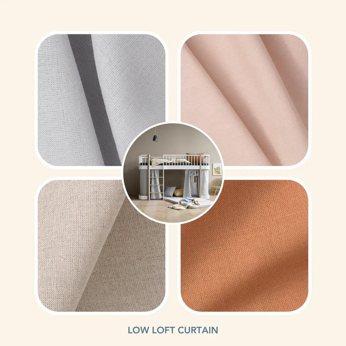 Oliver Furniture Play Curtain For Wood Original Low Loft Bed - 138cm
