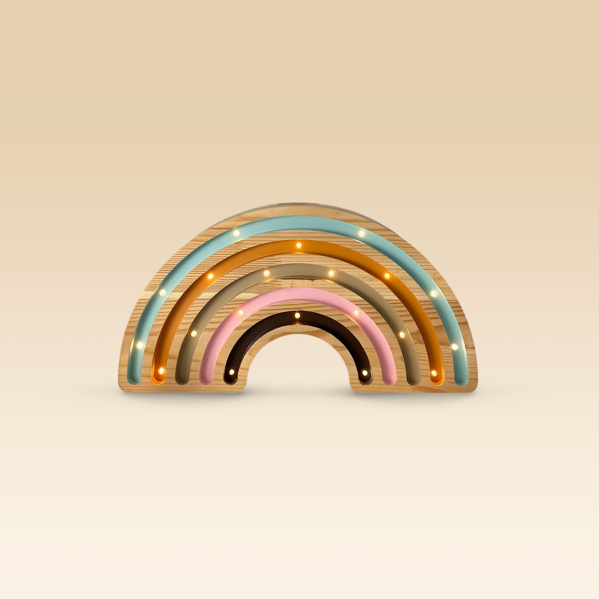 Peekaboo Rainbow Wood Handmade Lamp