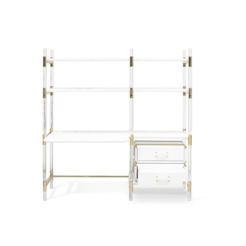 Circu Gold Plated Puzzled Bookcase and Desk