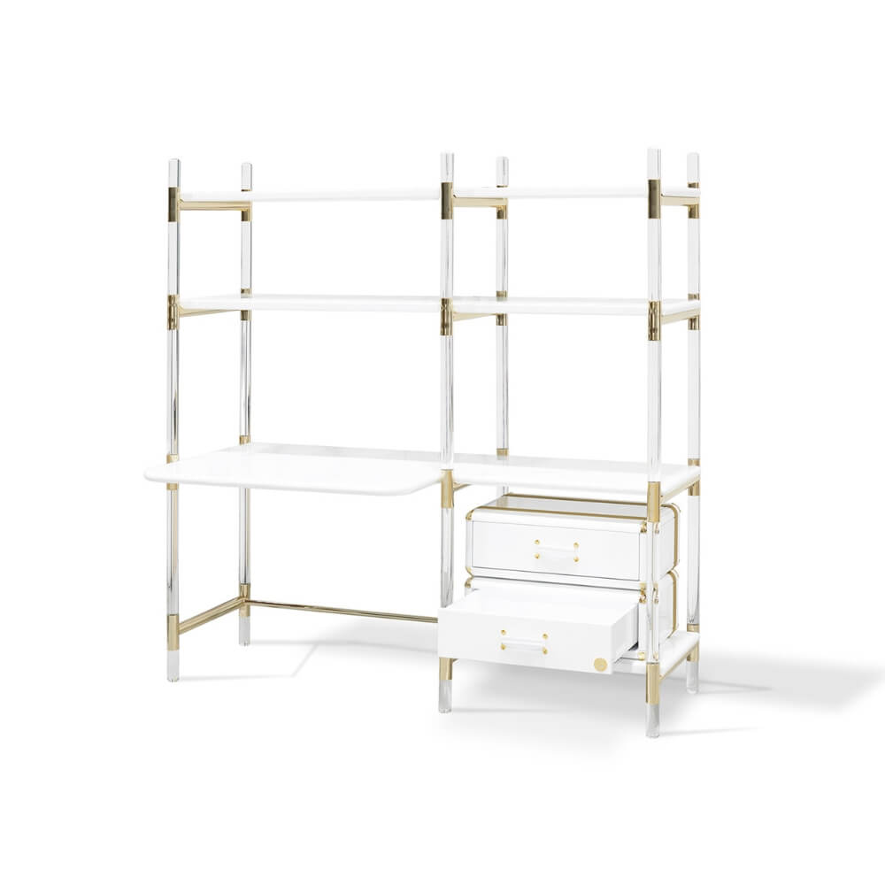 Circu Gold Plated Puzzled Bookcase and Desk