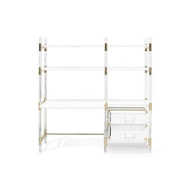 Circu Gold Plated Puzzled Bookcase and Desk