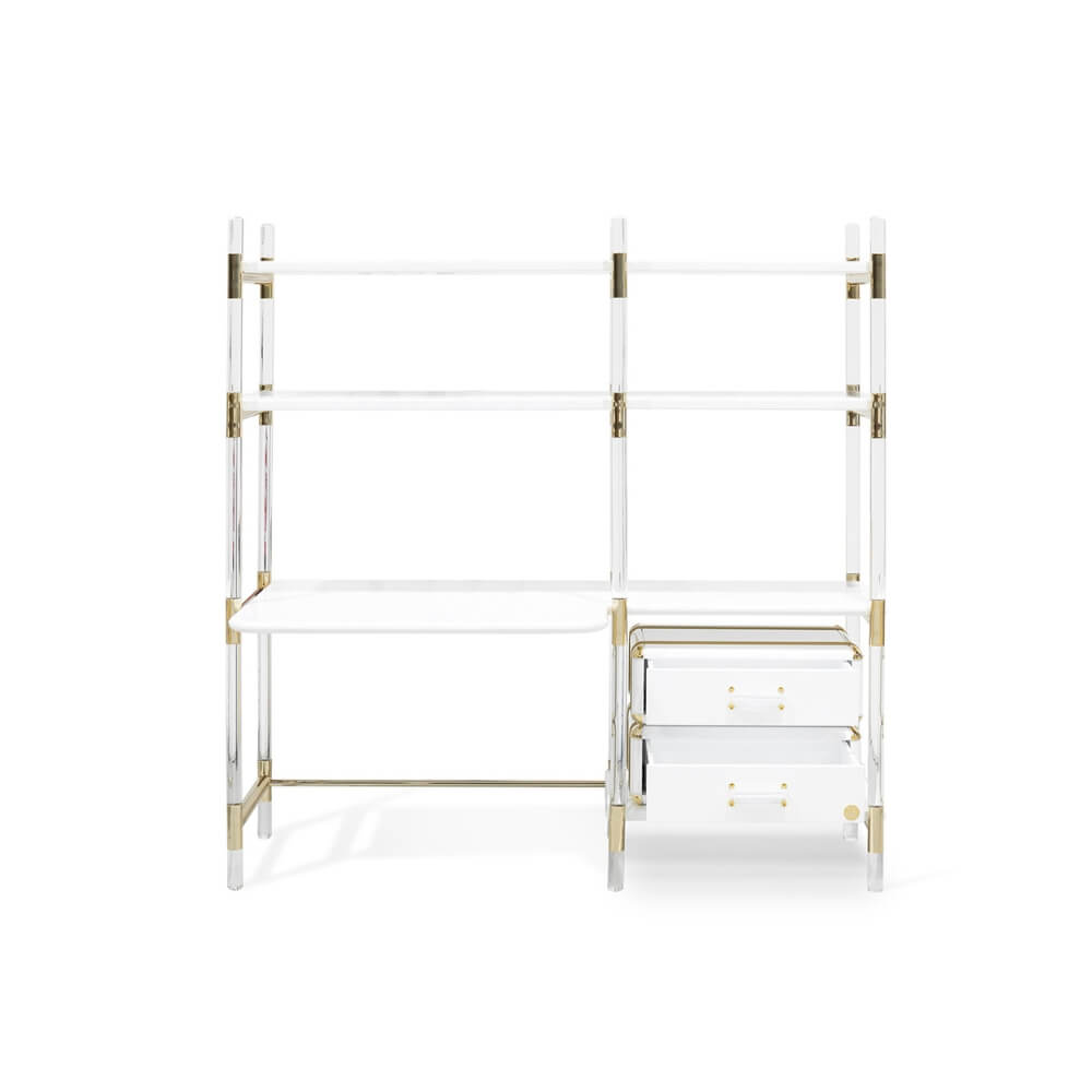 Circu Gold Plated Puzzled Bookcase and Desk