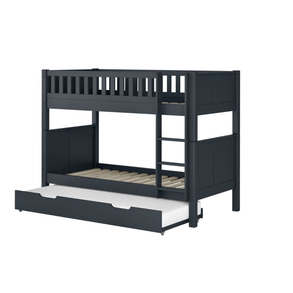 Arven Detachable Bunk Bed in Blue with Trundle and Trundle Mattress