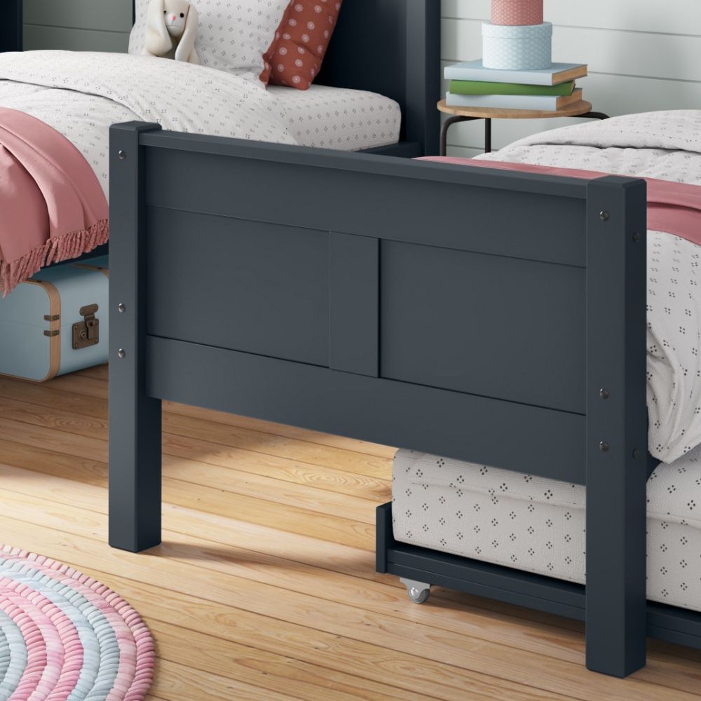 Arven Detachable Bunk Bed in Blue with Trundle and Trundle Mattress