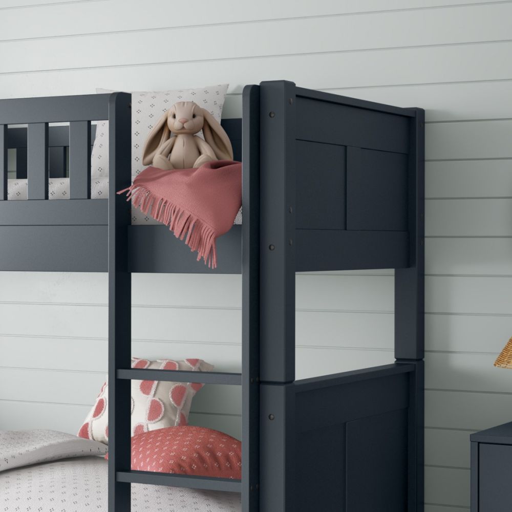 Arven Detachable Bunk Bed in Blue with Trundle and Trundle Mattress